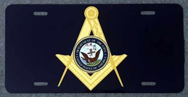 Masonic US Navy Auto Plate New